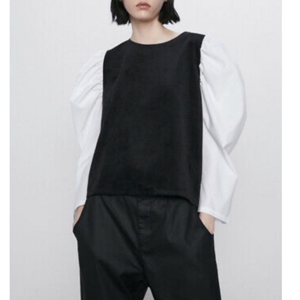 NWT Zara Corduroy Balloon Sleeves Shirt